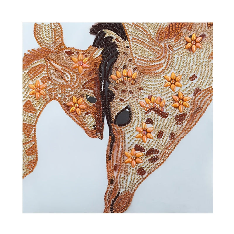 Warme Giraffe Mutter und Kind Sonderform Diamond Painting