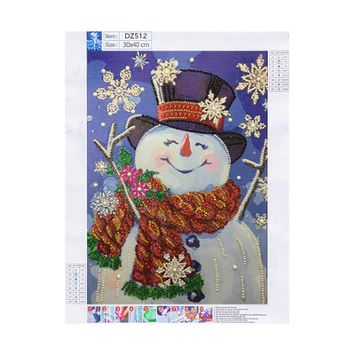 Frohe Weihnachten Schneemann Sonderform Diamond Painting