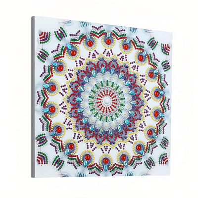 Eisblaues Mandala Sonderform Diamond Painting