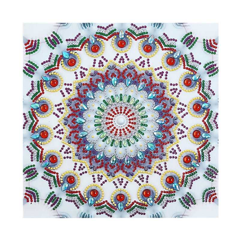 Eisblaues Mandala Sonderform Diamond Painting