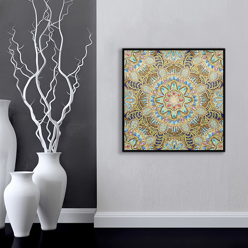 Helles Goldenes Mandala Sonderform Diamond Painting