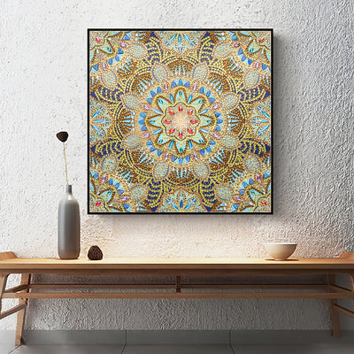 Helles Goldenes Mandala Sonderform Diamond Painting