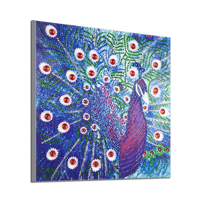 Blauer und Lila Pfau Sonderform Diamond Painting