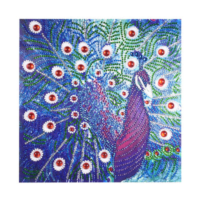 Blauer und Lila Pfau Sonderform Diamond Painting