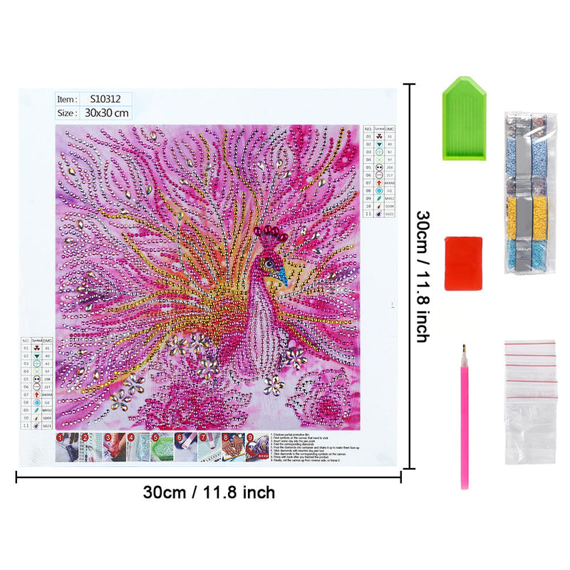 Rosa Phönix Sonderform Diamond Painting