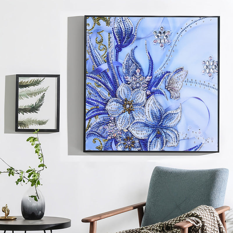 Blaue Orchidee Sonderform Diamond Painting