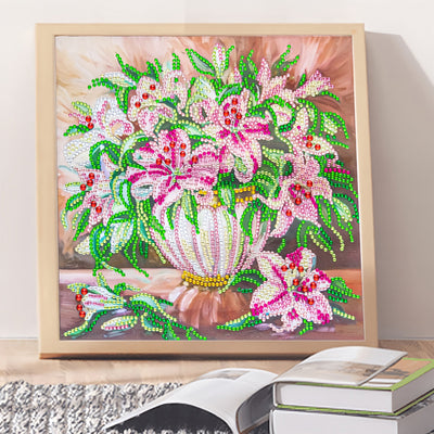 Rosa Lilie Sonderform Diamond Painting