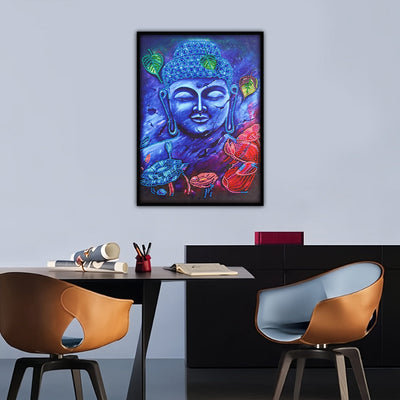 Blaue Buddha Statue Sonderform Diamond Painting