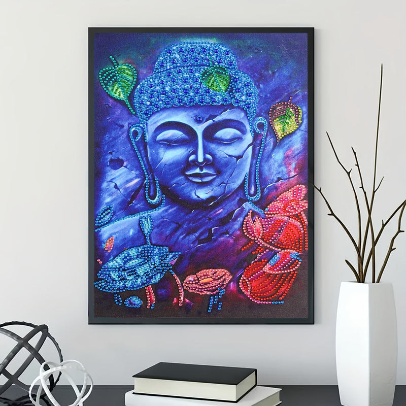 Blaue Buddha Statue Sonderform Diamond Painting