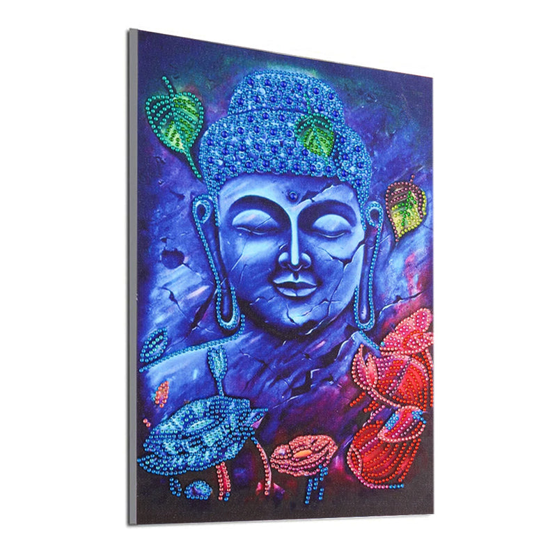 Blaue Buddha Statue Sonderform Diamond Painting