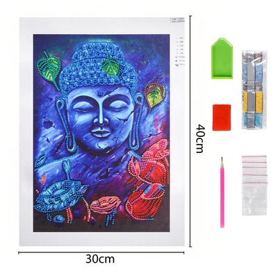 Blaue Buddha Statue Sonderform Diamond Painting