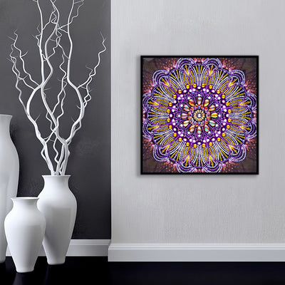 Lila Linien Mandala Sonderform Diamond Painting