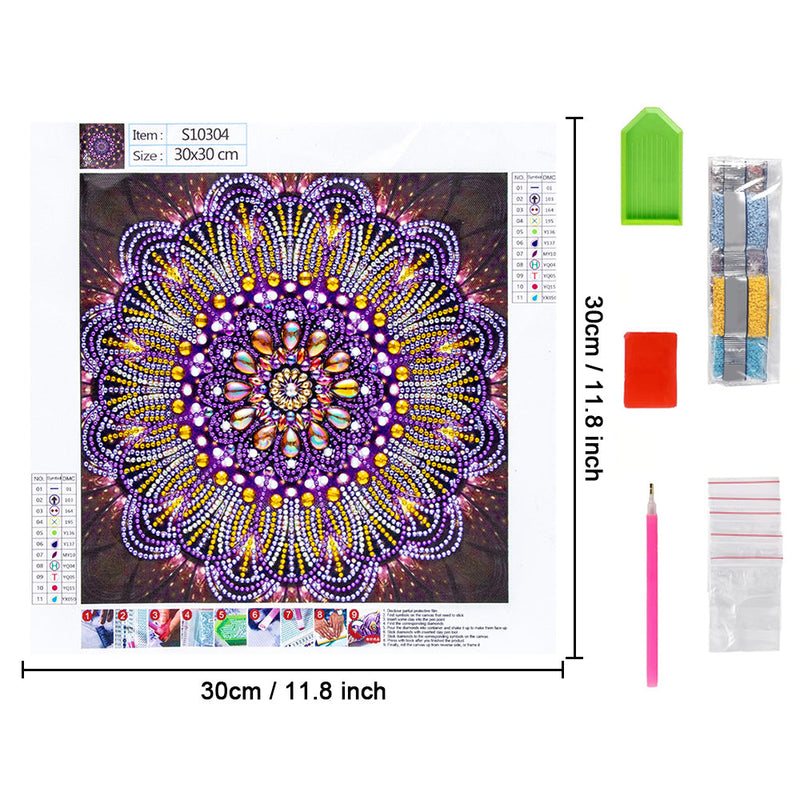 Lila Linien Mandala Sonderform Diamond Painting