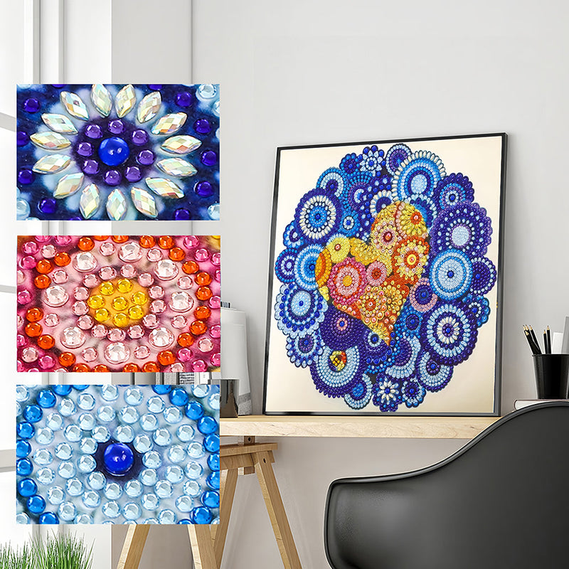 Herz in Mandala Sonderform Diamond Painting