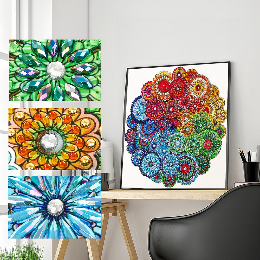 Regenbogen Mandala Sonderform Diamond Painting
