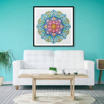 Grüne Mandala Blume Sonderform Diamond Painting