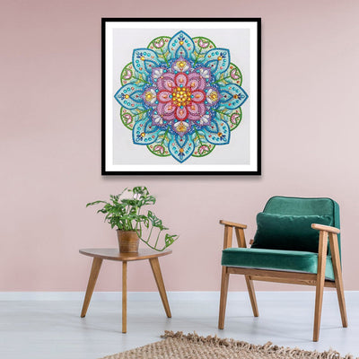 Grüne Mandala Blume Sonderform Diamond Painting