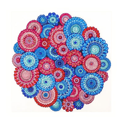 Rotes und Blaues Böhmisches Mandala Sonderform Diamond Painting