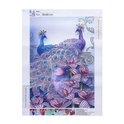 Pfau und Lilie Sonderform Diamond Painting