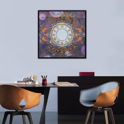 Goldene Uhr Mandala Sonderform Diamond Painting