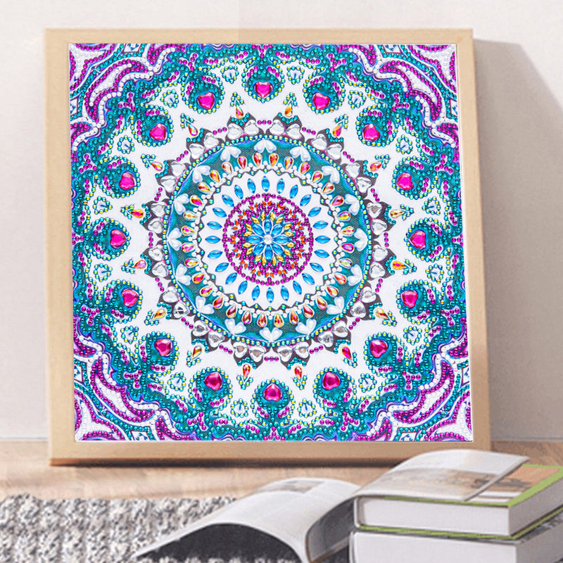 Blaues und Lila Mandala Sonderform Diamond Painting