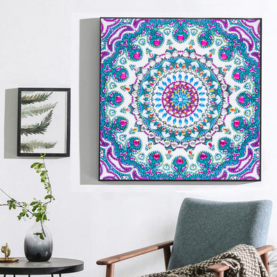 Blaues und Lila Mandala Sonderform Diamond Painting