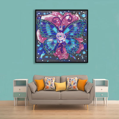 Schmetterling auf Blume Sonderform Diamond Painting