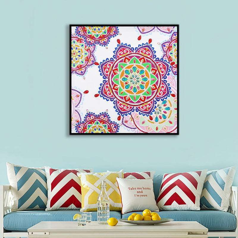 Rotes und Rosa Mandala Sonderform Diamond Painting