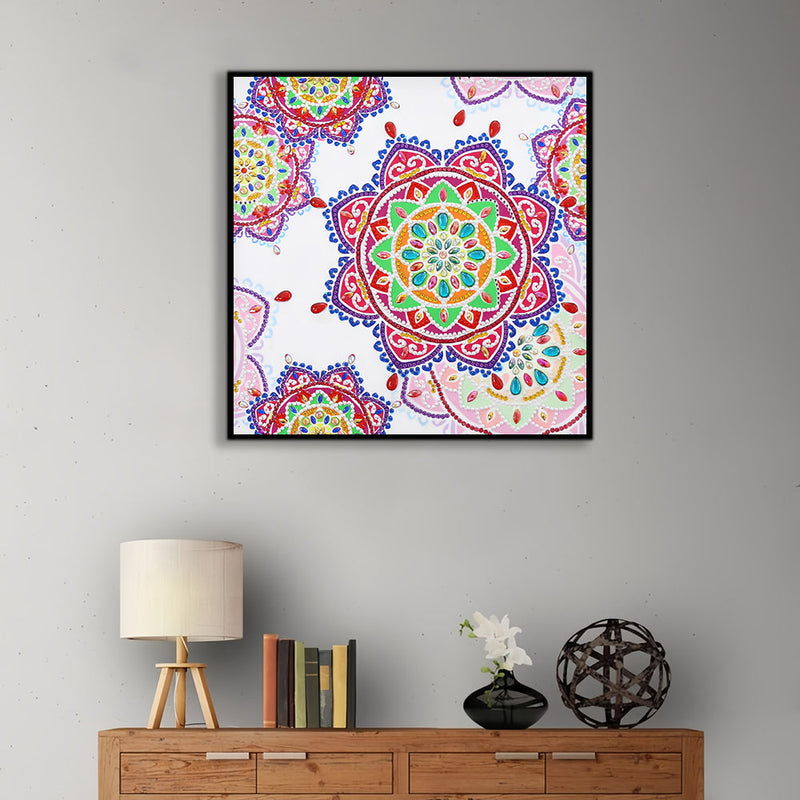 Rotes und Rosa Mandala Sonderform Diamond Painting