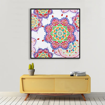 Rotes und Rosa Mandala Sonderform Diamond Painting