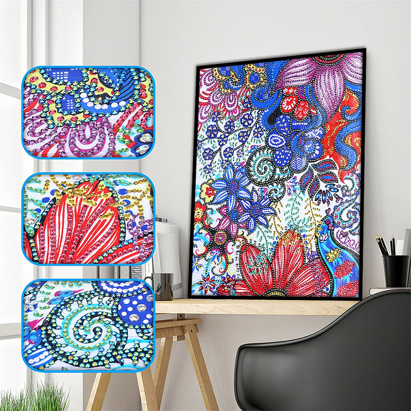 Verschiedene Blumen Sonderform Diamond Painting