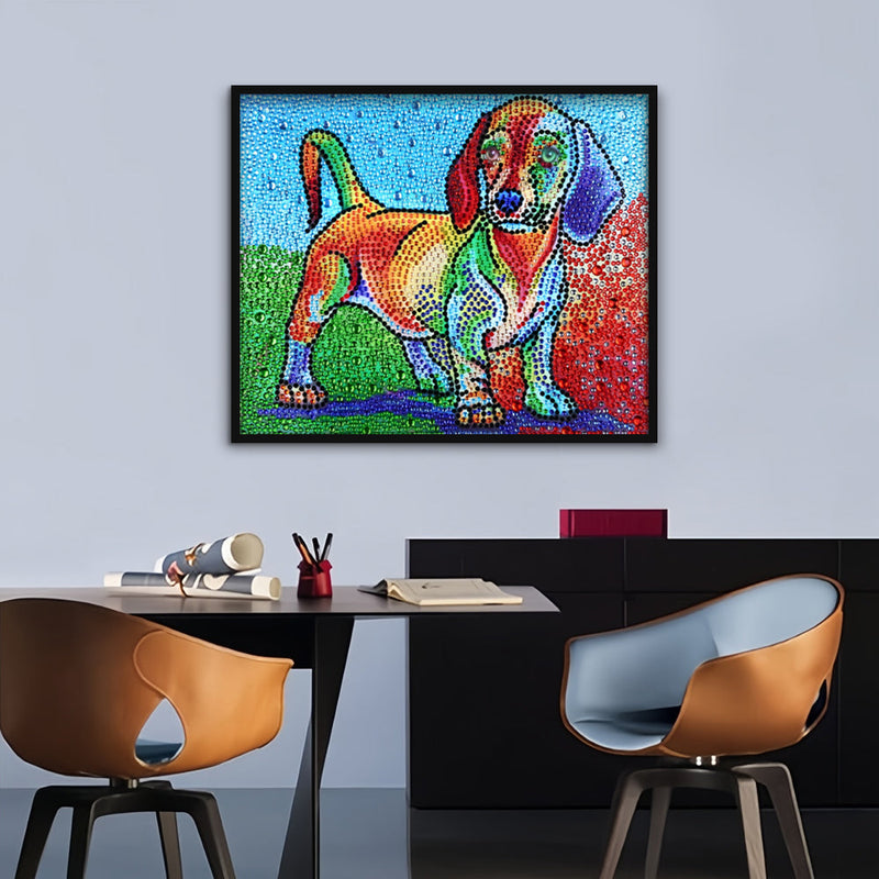 Kleiner Dackel Hund Sonderform Diamond Painting