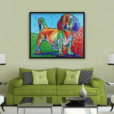 Kleiner Dackel Hund Sonderform Diamond Painting