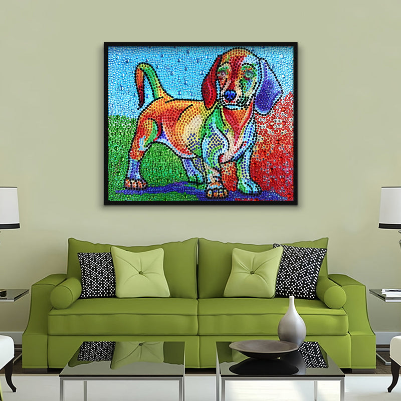 Kleiner Dackel Hund Sonderform Diamond Painting