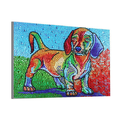 Kleiner Dackel Hund Sonderform Diamond Painting