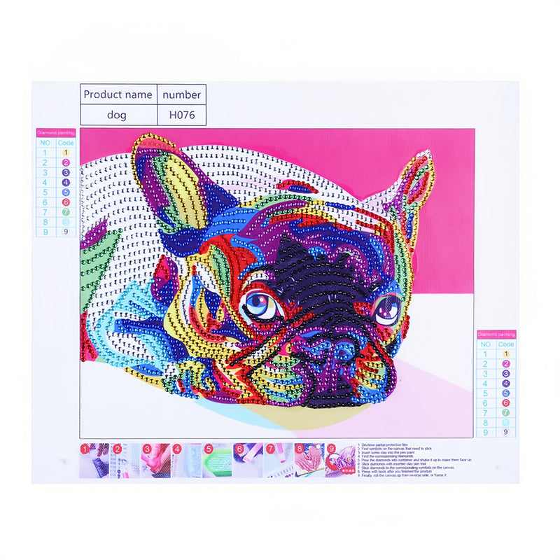 Französische Bulldogge Sonderform Diamond Painting