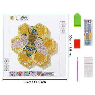 Biene und Gelber Bienenstock Sonderform Diamond Painting