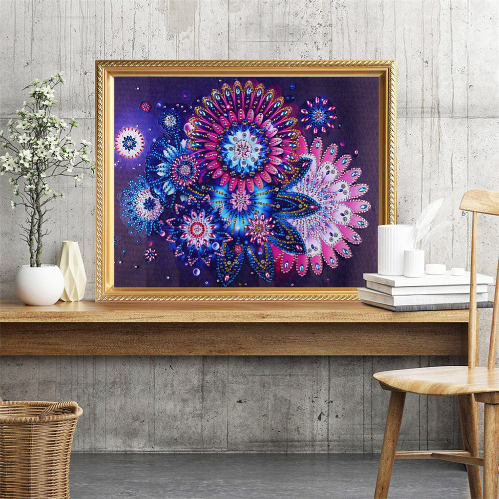 Gänseblümchen Mandala Sonderform Diamond Painting