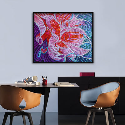 Abstrakte Rosa Blume Sonderform Diamond Painting