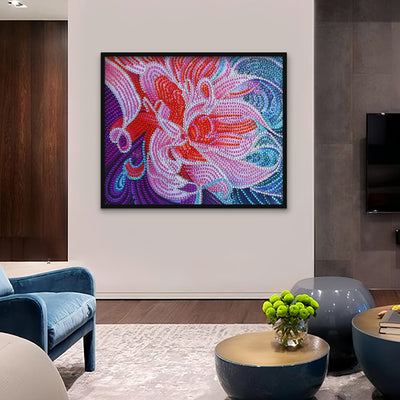 Abstrakte Rosa Blume Sonderform Diamond Painting