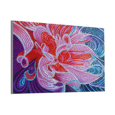 Abstrakte Rosa Blume Sonderform Diamond Painting