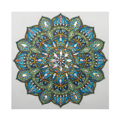 Grünes und Blaues Mandala Sonderform Diamond Painting