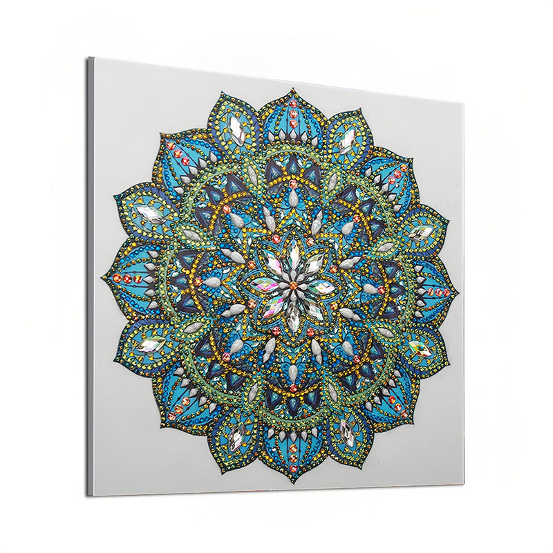 Grünes und Blaues Mandala Sonderform Diamond Painting