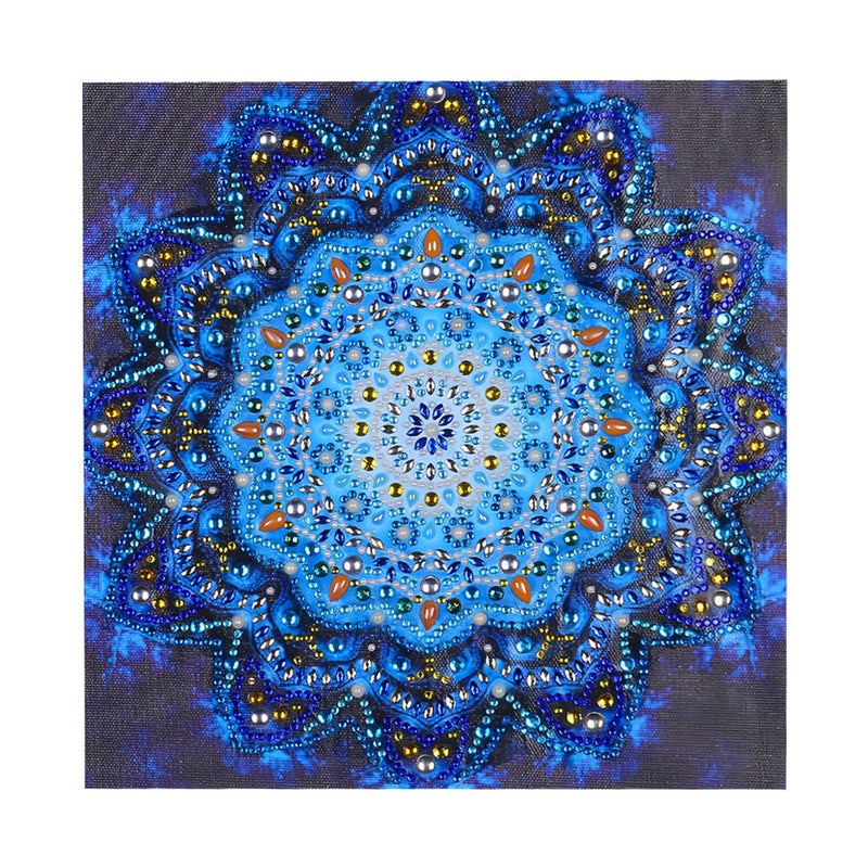 Glänzendes Blaues Mandala Sonderform Diamond Painting