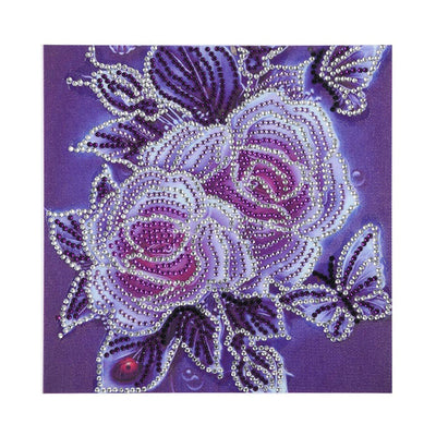 Zwei Rosen und Schmetterlinge Sonderform Diamond Painting