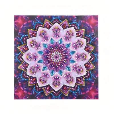 Rosa Blume Mandala Sonderform Diamond Painting