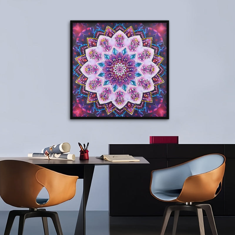 Rosa Blume Mandala Sonderform Diamond Painting