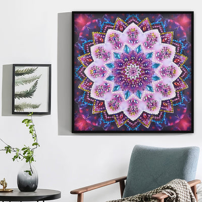 Rosa Blume Mandala Sonderform Diamond Painting