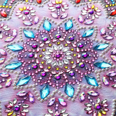 Rosa Blume Mandala Sonderform Diamond Painting