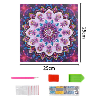 Rosa Blume Mandala Sonderform Diamond Painting